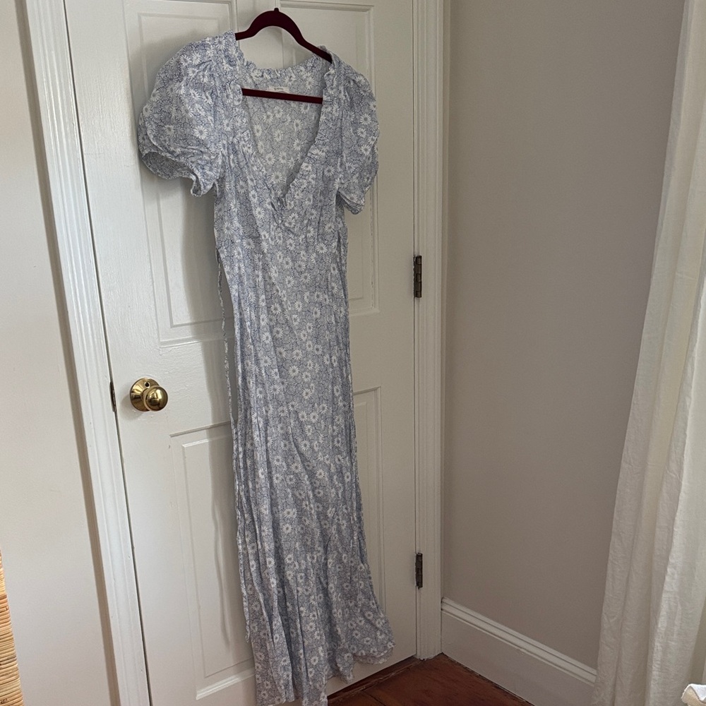 Doen Light Blue Floral Maxi Dress (original design!)